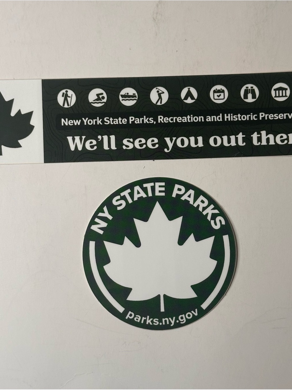 New York State Parks Lot Of 2 Green Logo Sticker Decals Hiking, Outdoor, Nature